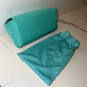 Tiffany & Co Eyeglass Sunglass Leather Case With Cleaning Cloth Pouch